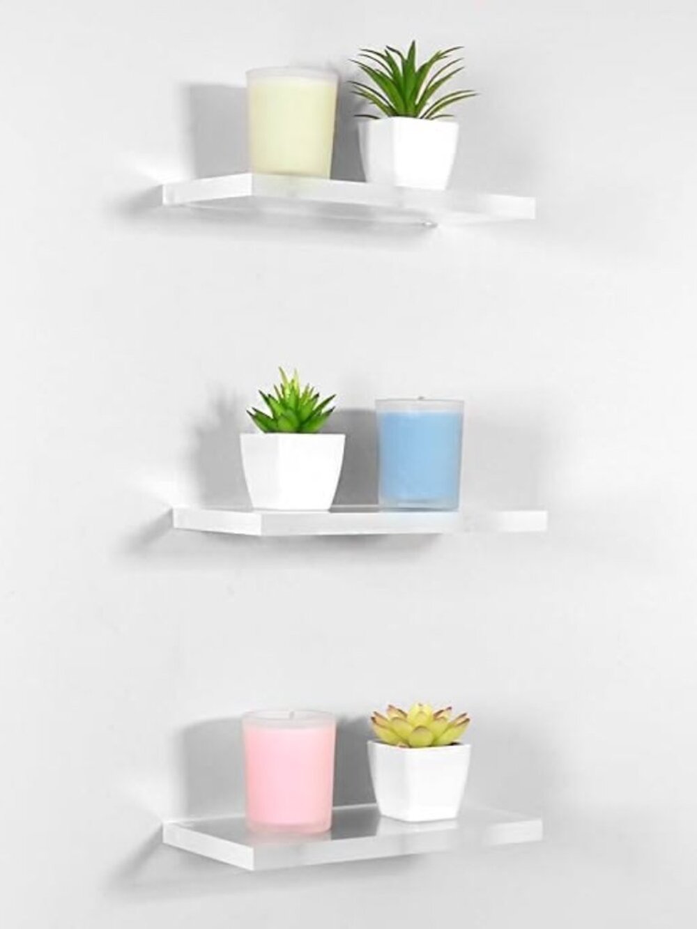Stauber clear acrylic floating shelves 4 shelves (4"D x 12"W x‎ 0.5"H) NWT